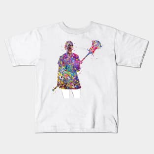 Lacrosse Player Girl Kids T-Shirt